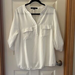 Gibson White Button-Up Blouse